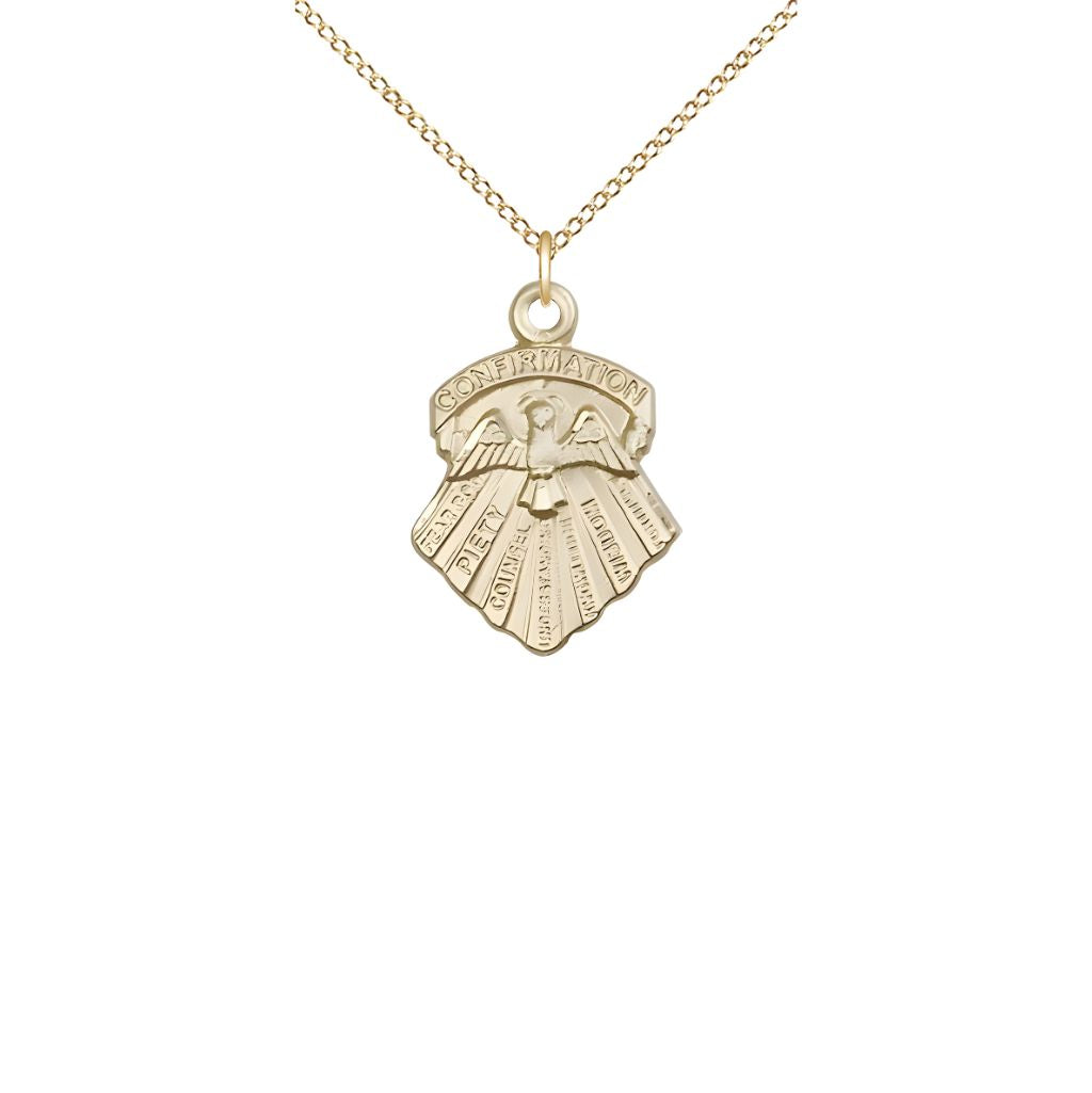 Bliss Small Seven Gifts of the Holy Spirit 14kt Gold-filled Pendant Necklace with 18-inch Gold-filled Chain, Measures 5/8-inch tall by 3/8-inch wide