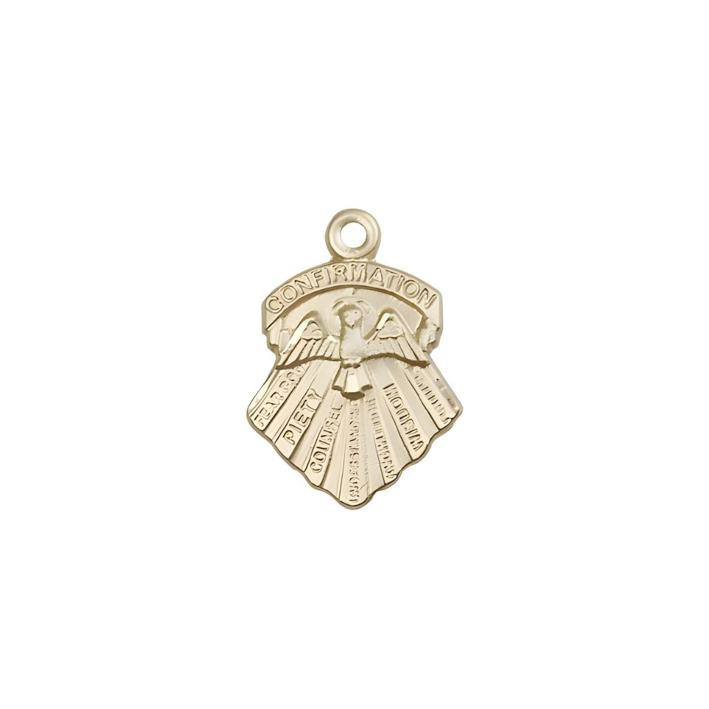Bliss Small Seven Gifts of the Holy Spirit 14kt Gold Pendant, Measures 5/8-inch tall by 3/8-inch wide