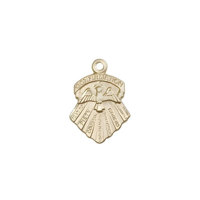 Small Seven Gifts of the Holy Spirit 14kt Gold Pendant, Measures 5/8-inch tall by 3/8-inch wide, Bliss Manufacturing