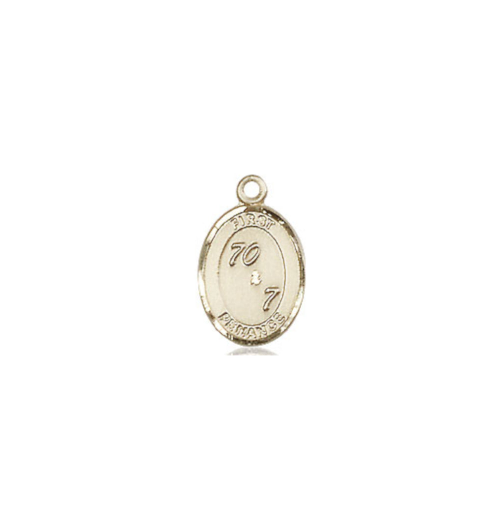 Bliss Small Engravable First Penance 70 x 7 14kt Gold Medal