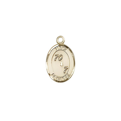 Small Engravable First Penance 70 x 7 14kt Gold Medal, Measures 1/2-inch tall by 1/4 - inch wide, Bliss Manufacturing
