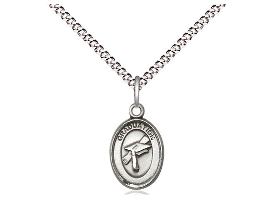 Bliss Pewter Small Child's Graduation Oval Medal Necklace