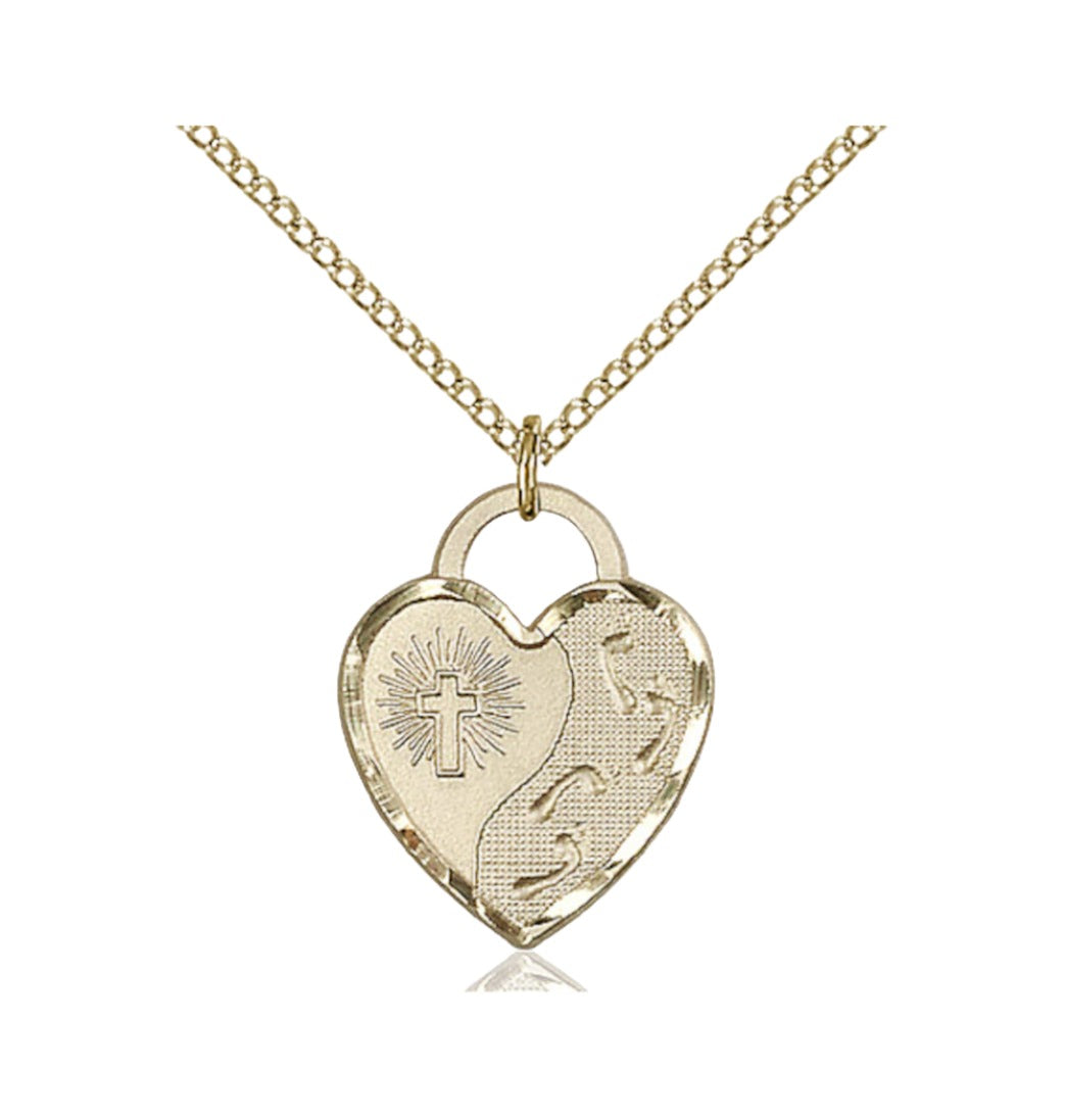 Bliss Gold-filled Footprints Heart Pendant