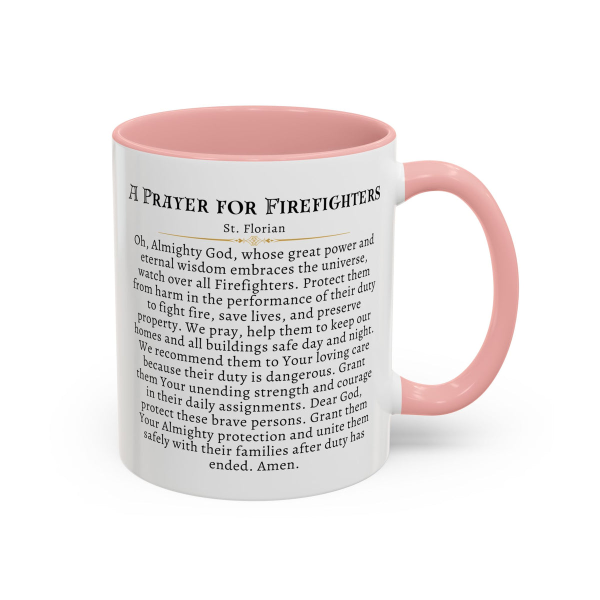 St. Florian 'A Prayer For Firefighters' Prayer Card Devotional Coffee Mug - 11oz Accent Cup