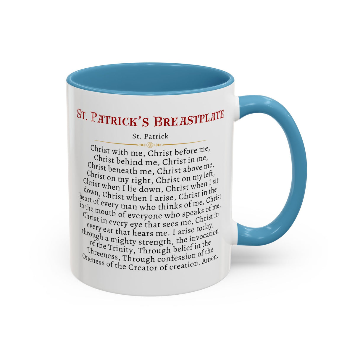 St. Patrick's Breastplate Prayer Card Devotional Coffee Mug - 11oz Accent Cup