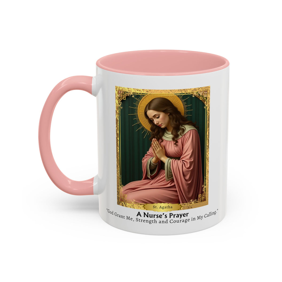 St. Agatha Nurse's Prayer Card Devotional Coffee Mug - Accent Mug 11oz