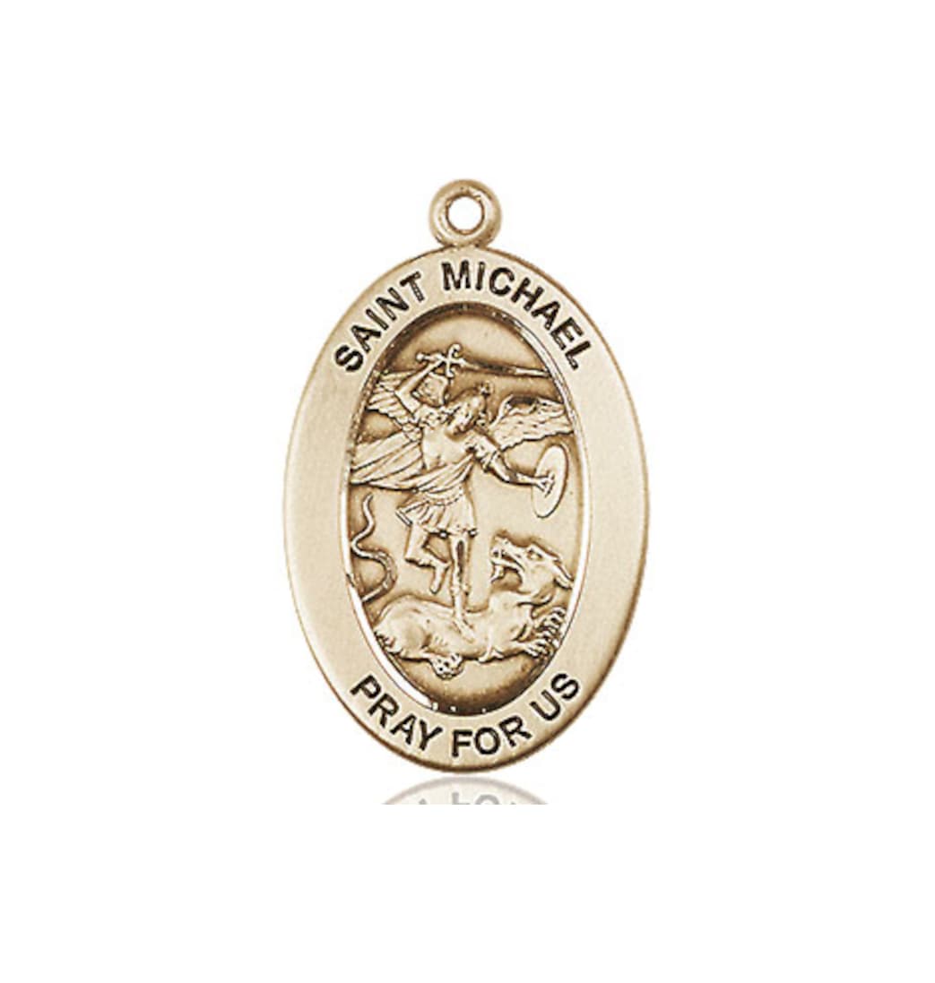 14kt Gold Oval St Michael the Archangel Pendant