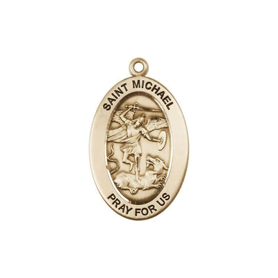 14kt Gold Oval St Michael the Archangel Pendant, Bliss Manufacturing