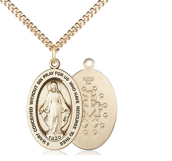 Bliss Manufacturing Oval Miraculous Medal Gold-filled Pendant