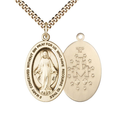 Oval Miraculous Medal Gold-filled Pendant, Bliss Manufacturing