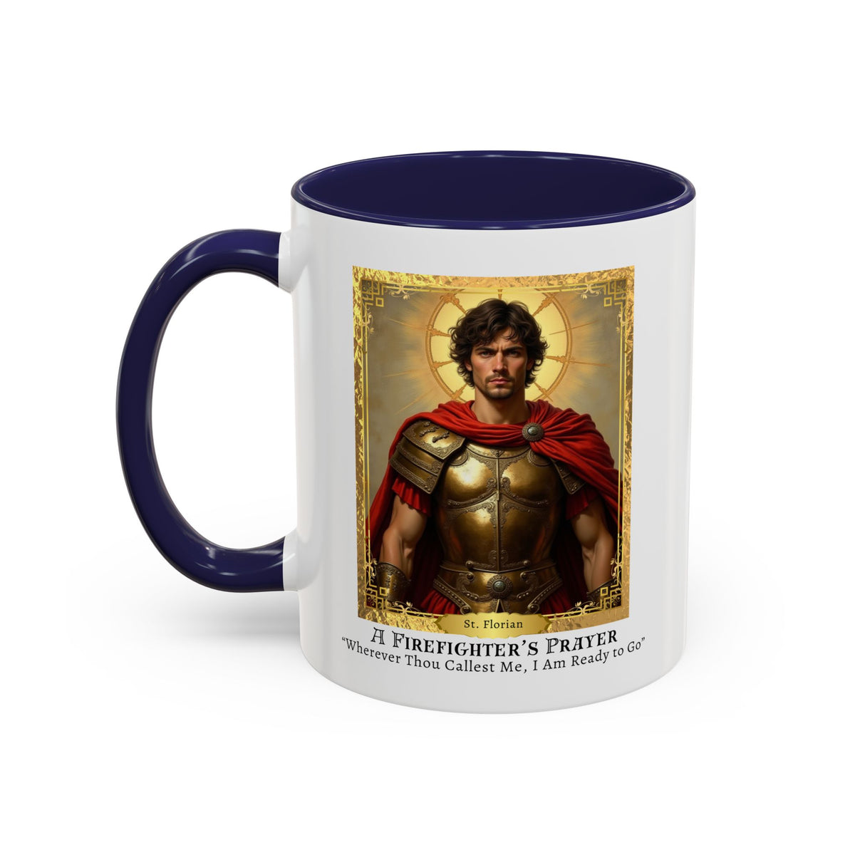 St. Florian 'A Firefighter's Prayer' Prayer Card Devotional Coffee Mug - Inspirational Cup for Firefighters