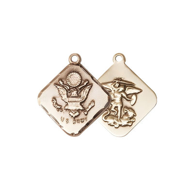 Medal Front and Back of the Adjustable St. Michael Army Gold Plated rosary bracelet