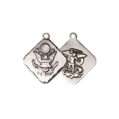Front and Back of the Adjustable St. Michael Army Silver Plated rosary bracelet