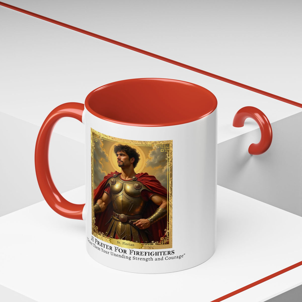 St. Florian 'A Prayer For Firefighters' Prayer Card Devotional Coffee Mug - 11oz Accent Cup