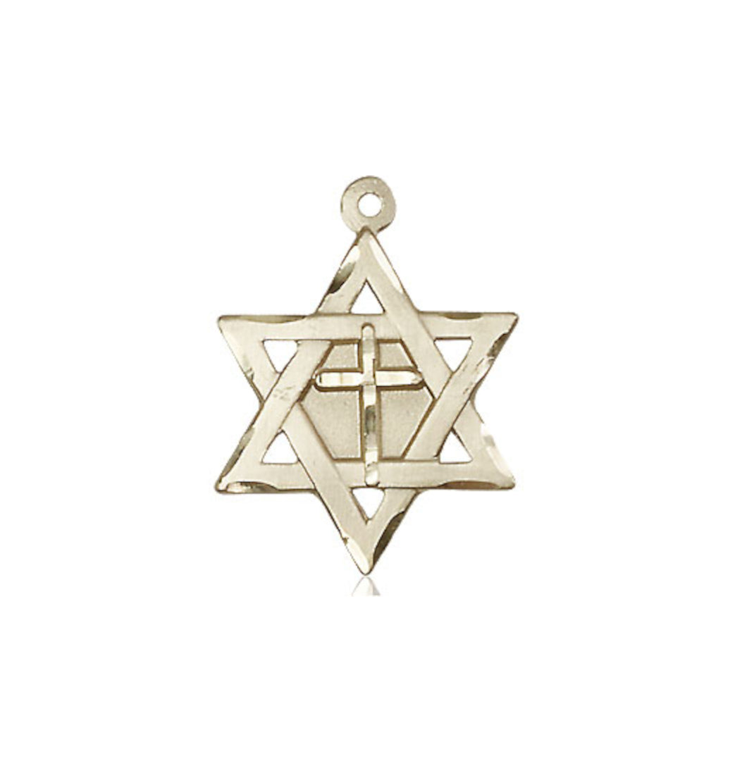 Bliss Sterling Silver Star of David w/Cross Medal Only,