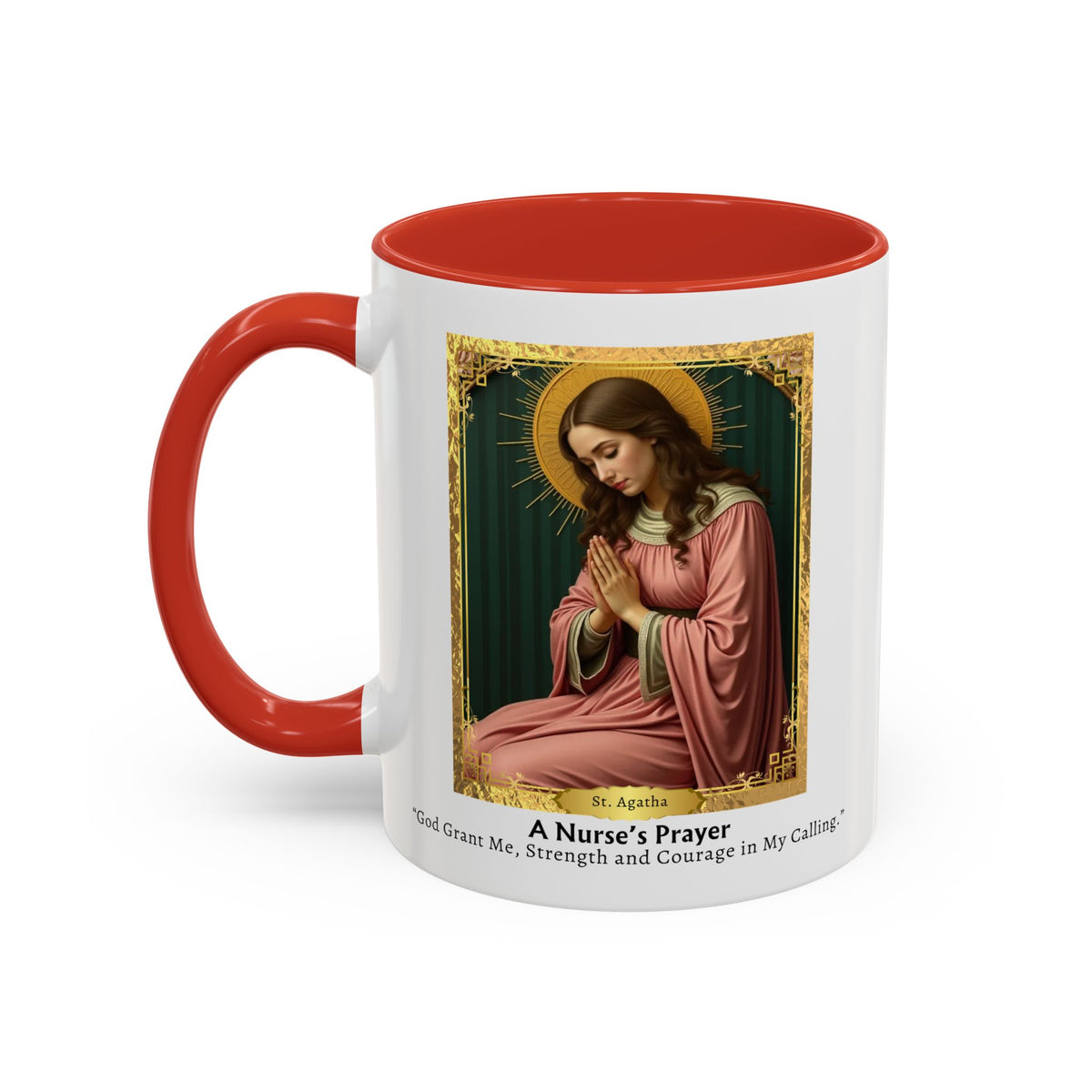 St. Agatha Nurse's Prayer Card Devotional Coffee Mug - Accent Mug 11oz