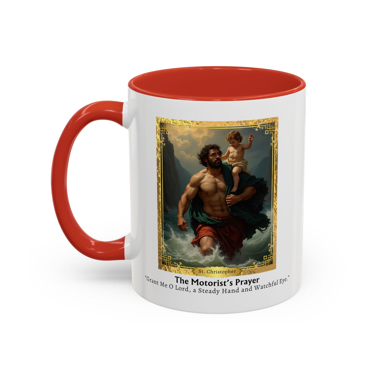 St. Christopher Motorist Prayer Card Devotional Coffee Mug - 11oz Accent Cup