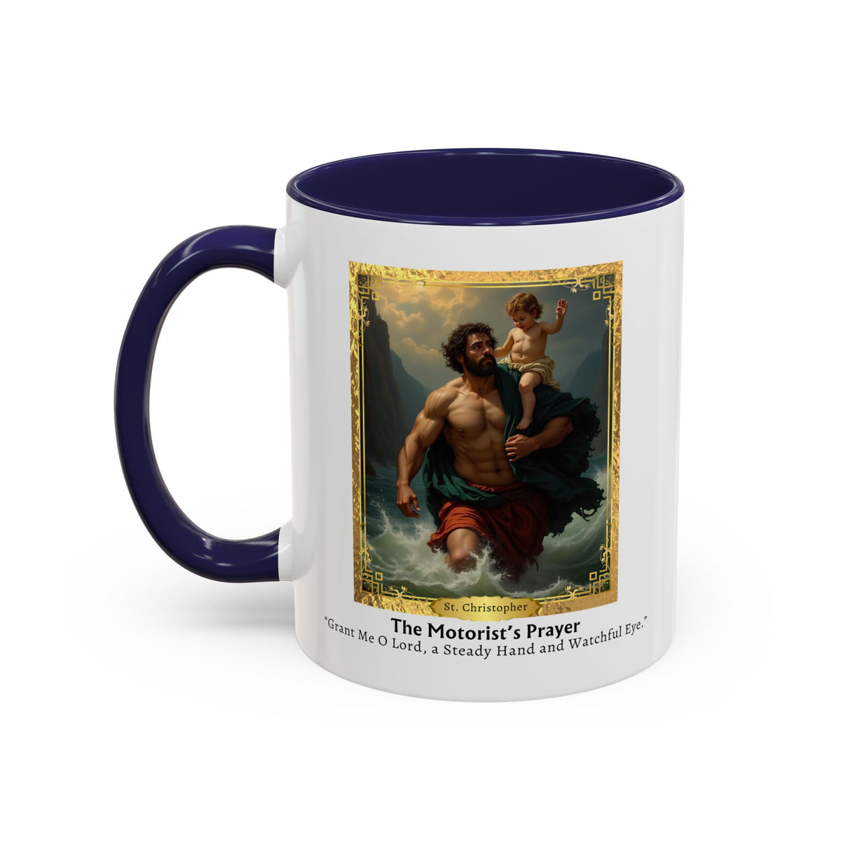 St. Christopher Motorist Prayer Card Devotional Coffee Mug - 11oz Accent Cup