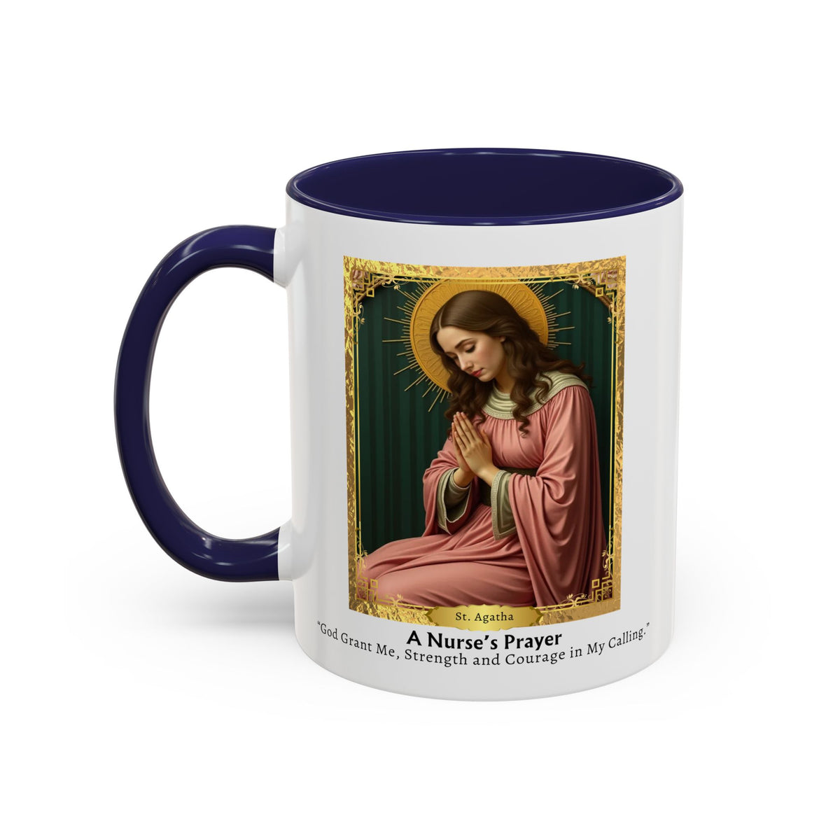 St. Agatha Nurse's Prayer Card Devotional Coffee Mug - Accent Mug 11oz