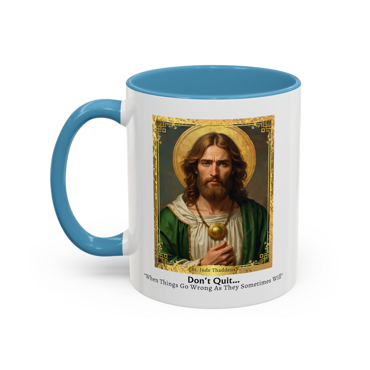 St. Jude Thaddeus Don't Quit Prayer Card Devotional Coffee Mug - 11oz Accent Cup