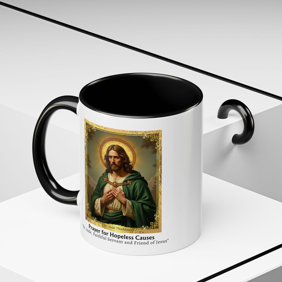 St. Jude Thaddeus Hopeless Causes Prayer Card Devotional Coffee Mug - 11oz Accent Cup