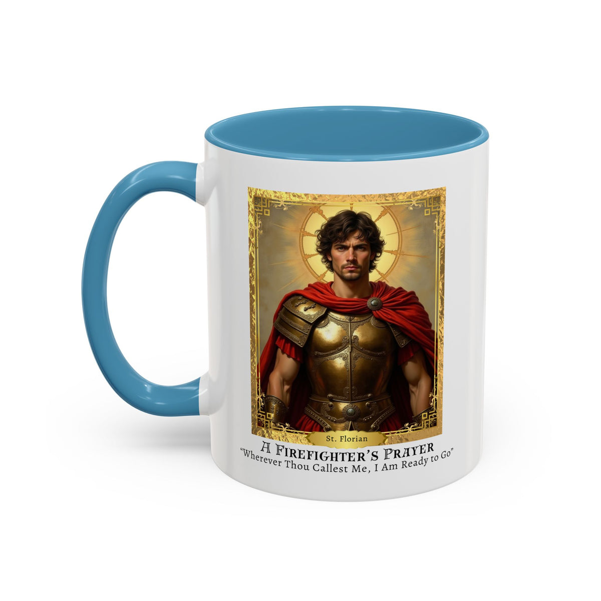 St. Florian 'A Firefighter's Prayer' Prayer Card Devotional Coffee Mug - Inspirational Cup for Firefighters