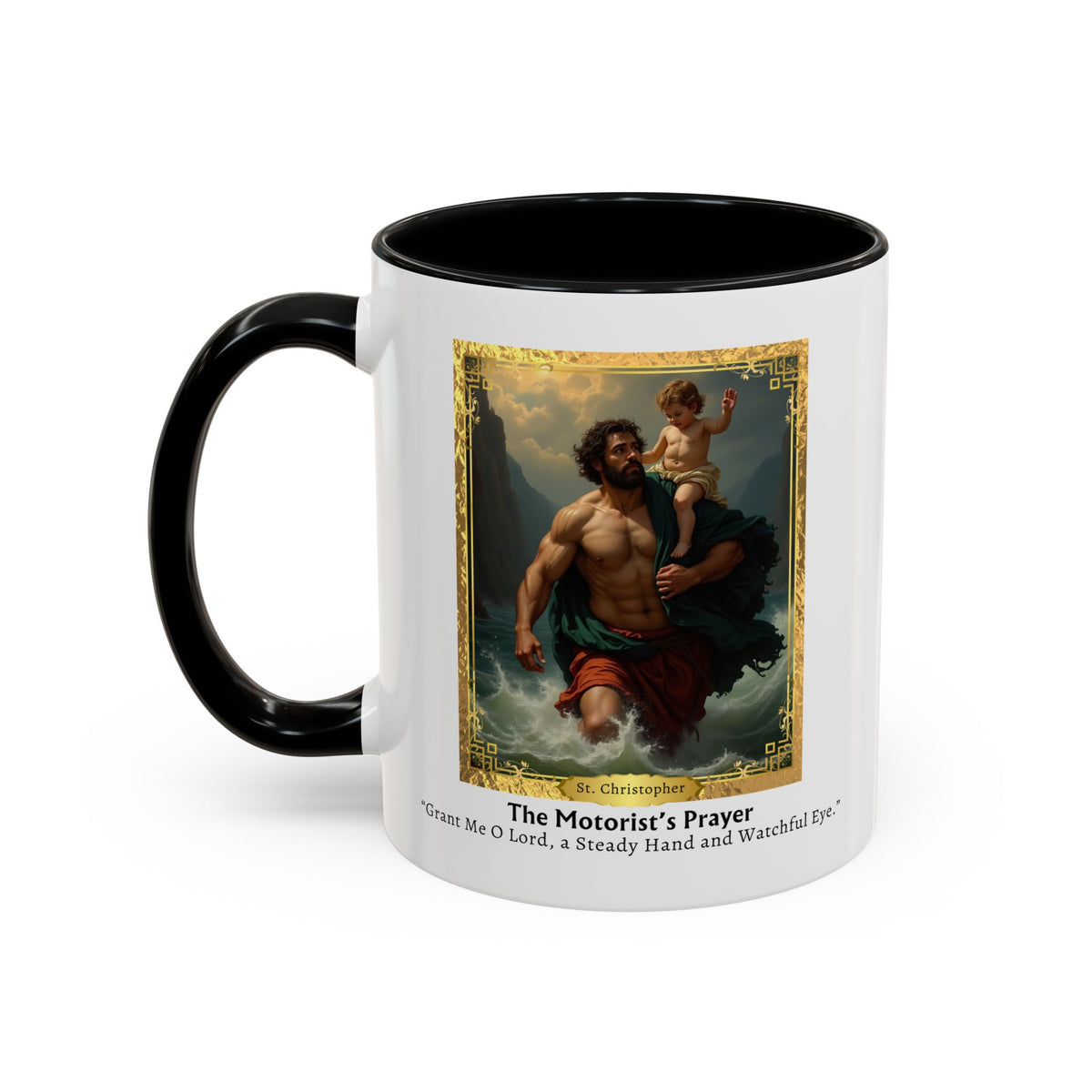 St. Christopher Motorist Prayer Card Devotional Coffee Mug - 11oz Accent Cup