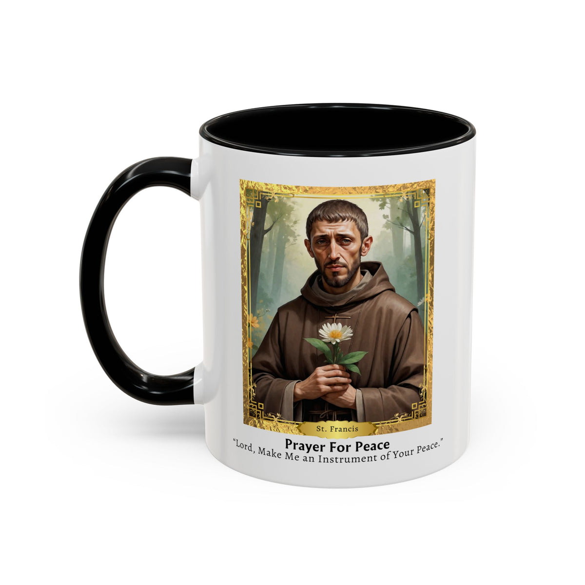 St. Francis Prayer For Peace - Prayer Card Devotional Coffee Mug - Accent Mug 11oz