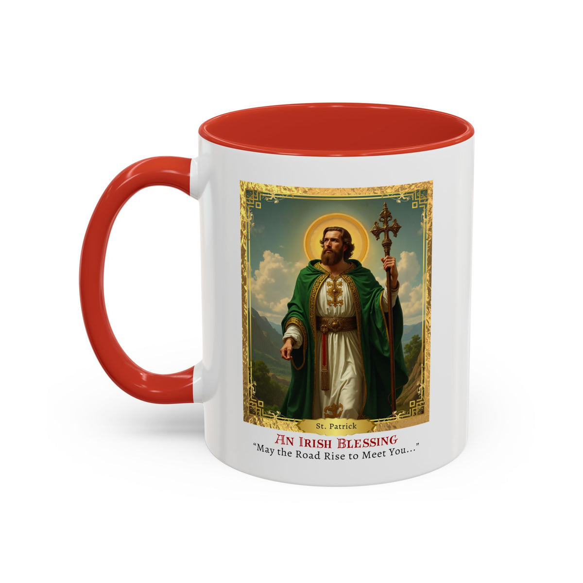 St. Patrick Irish Blessing Prayer Card Devotional Coffee Mug - 11oz Accent Cup