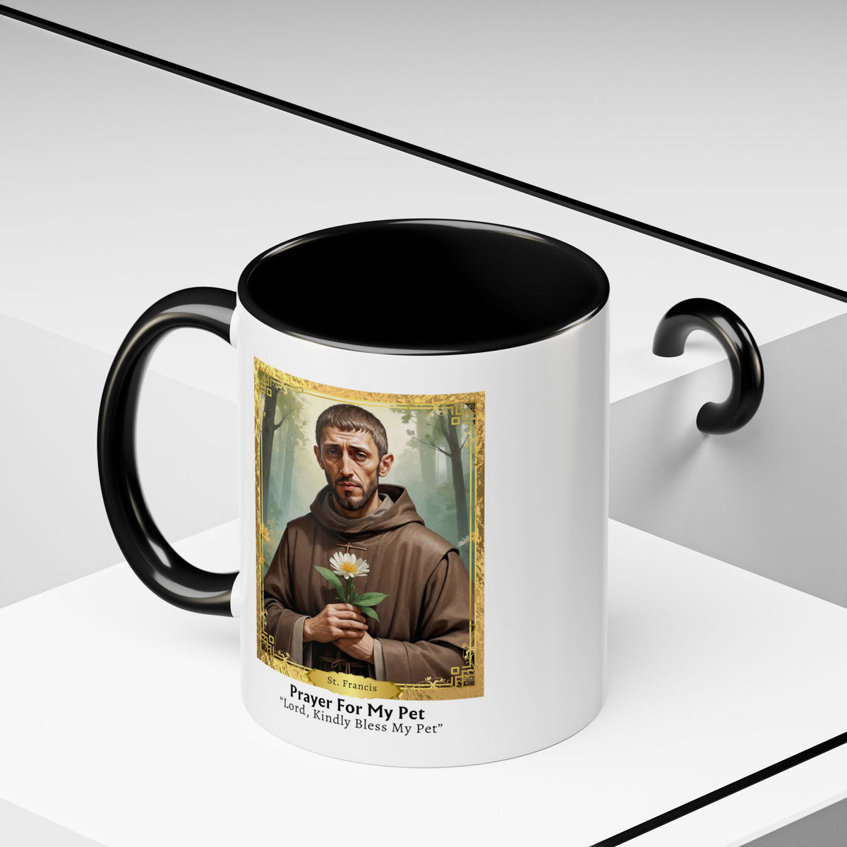 St. Francis Prayer For My Pet - Prayer Card Devotional Coffee Mug - Accent Mug 11oz