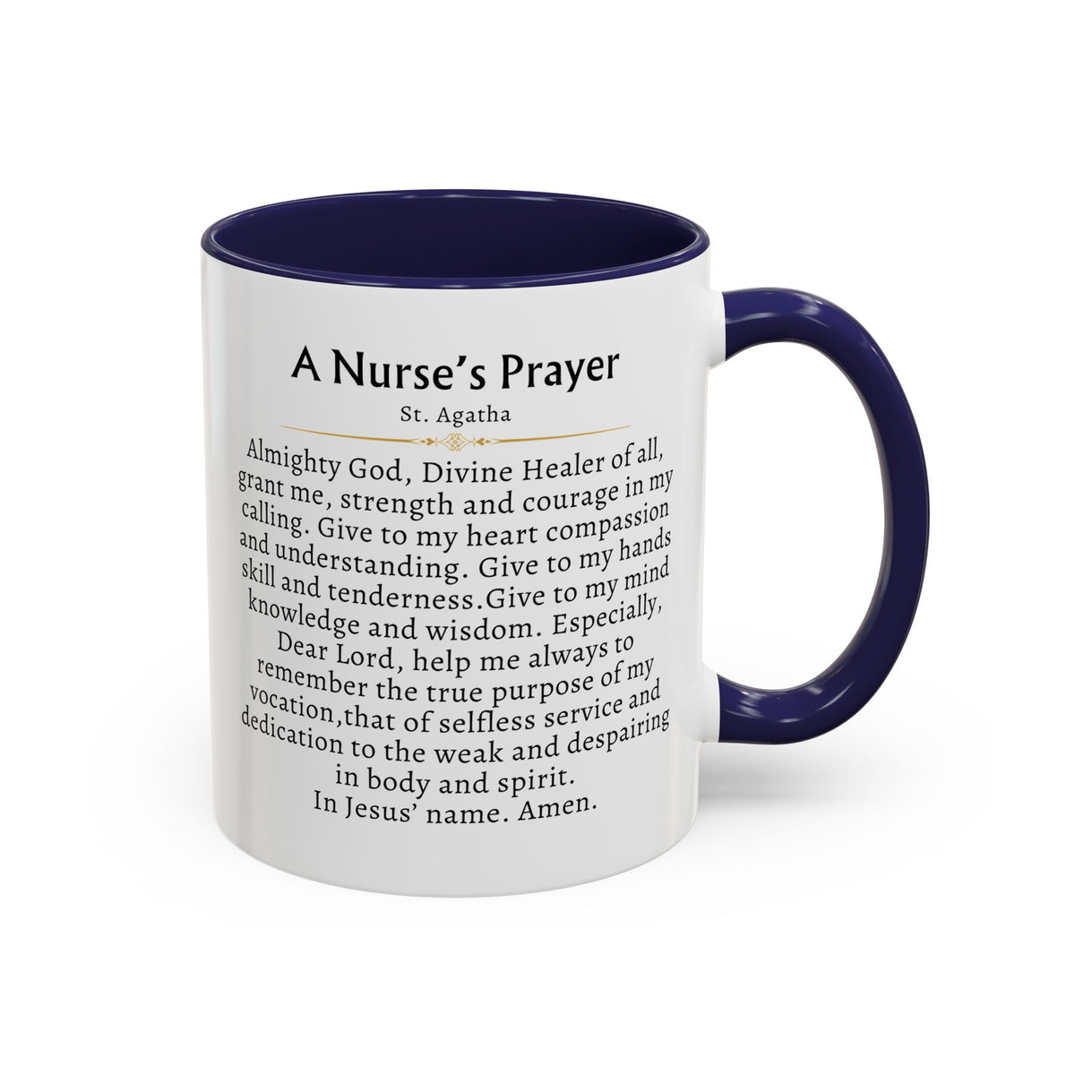 St. Agatha Nurse's Prayer Card Devotional Coffee Mug - Accent Mug 11oz