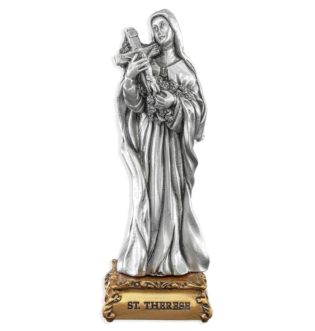 Hirten St. Therese of Liseaux fine pewter statue,