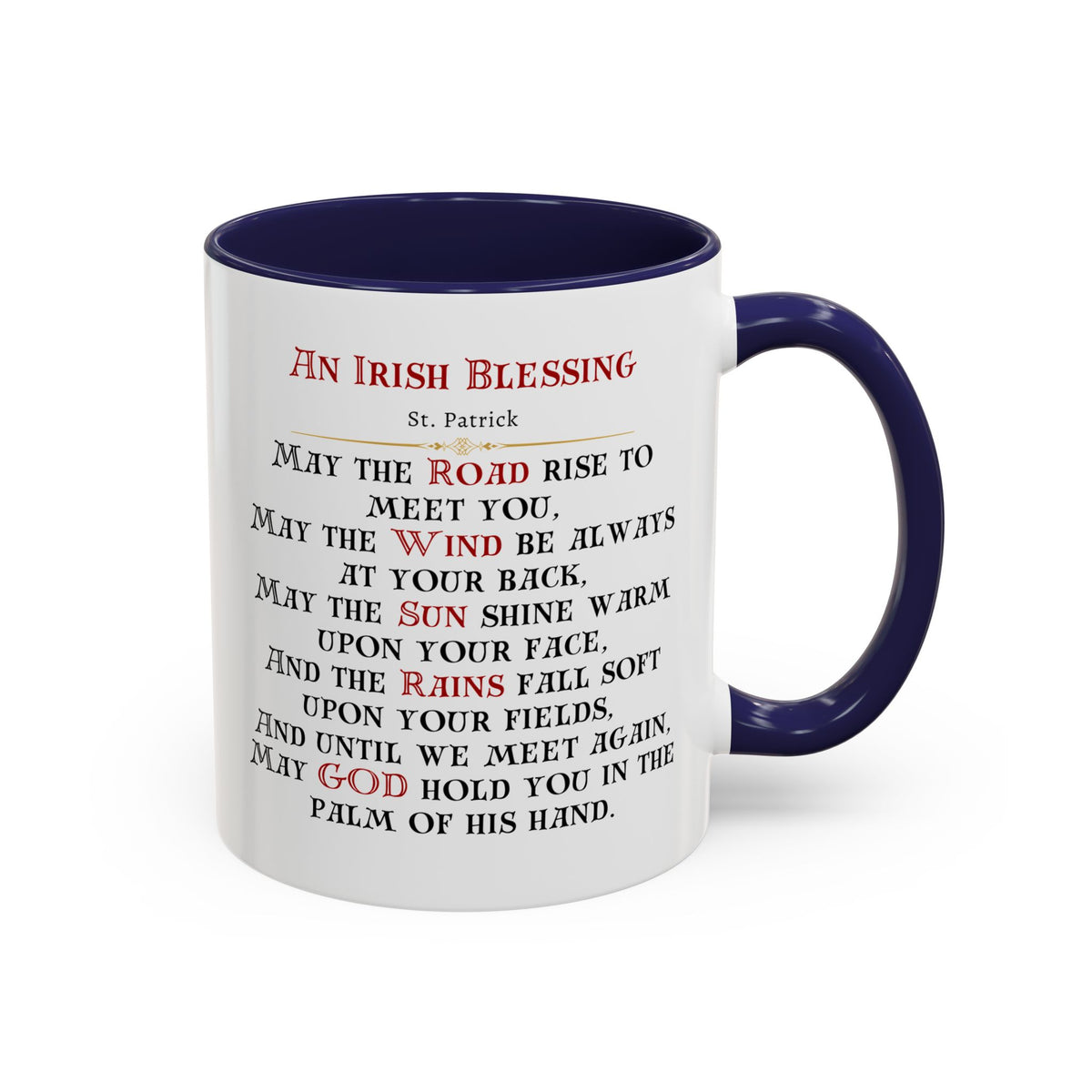 St. Patrick Irish Blessing Prayer Card Devotional Coffee Mug - 11oz Accent Cup