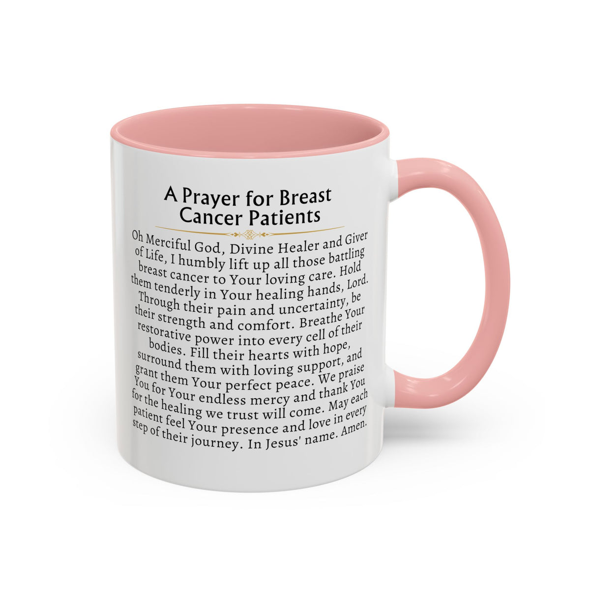 St. Agatha 'Prayer For Breast Cancer Patients' Prayer Card Devotional Coffee Mug - Accent Mug 11oz