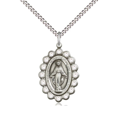 Birthstone Pewter Miraculous Pendant W/Crystals, Bliss Manufacturing