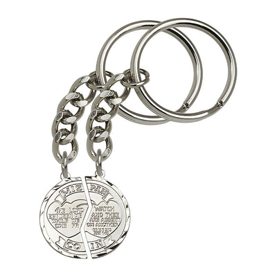 His and Her Coin Set Silver Key Chain, Made in USA, Bliss Manufacturing