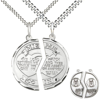 His/Her Air Force Sterling Silver Miz Pah Coin Set, Bliss Manufacturing