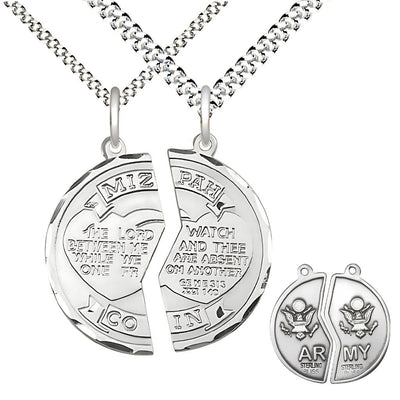 His/Her Army Sterling Silver Miz Pah Coin Set, Bliss Manufacturing