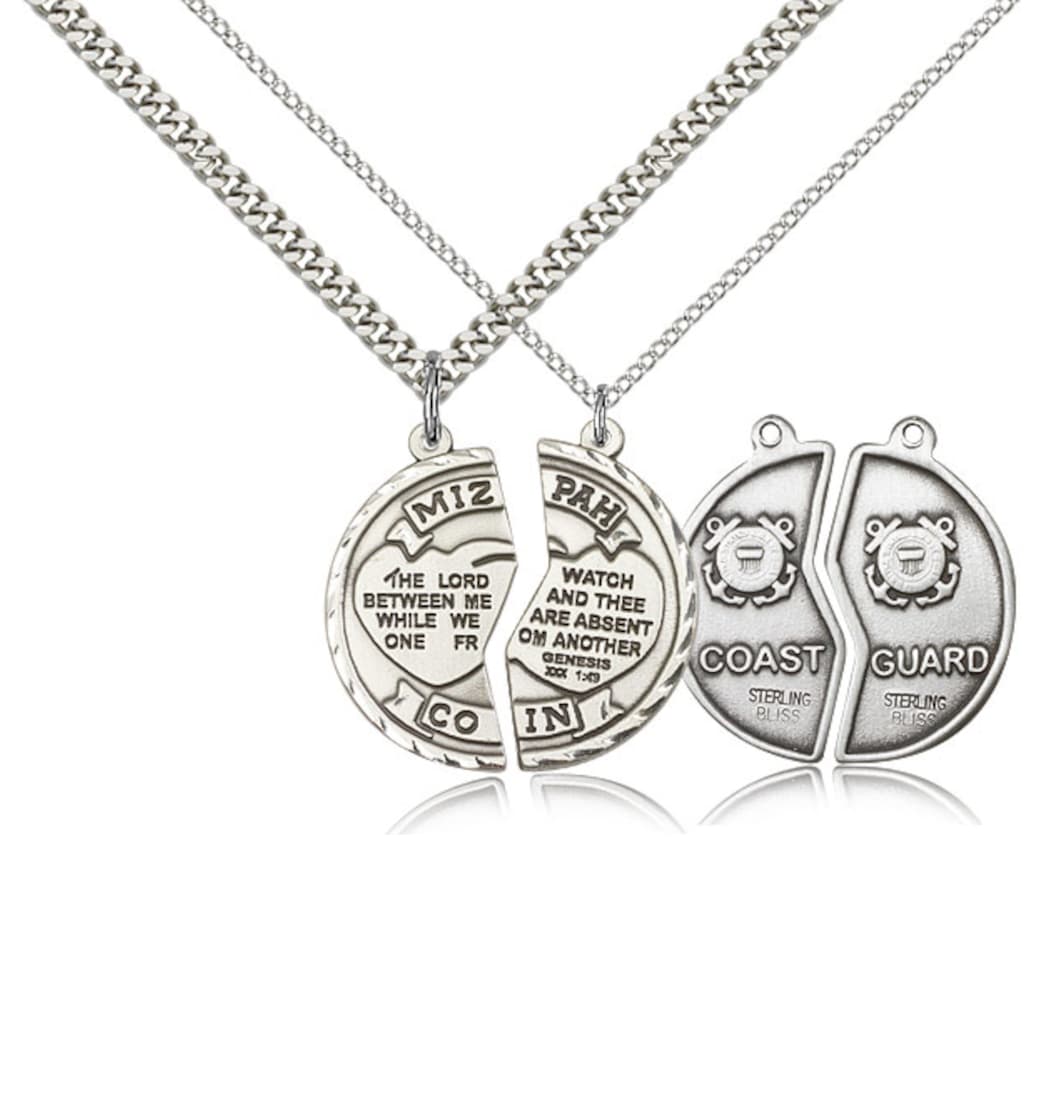 Bliss His/Her Sterling Silver Miz Pah Coin Set Coast Guard on Back,