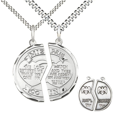 His/Her Sterling Silver Miz Pah Coin Set w/National Guard on Back, Bliss Manufacturing