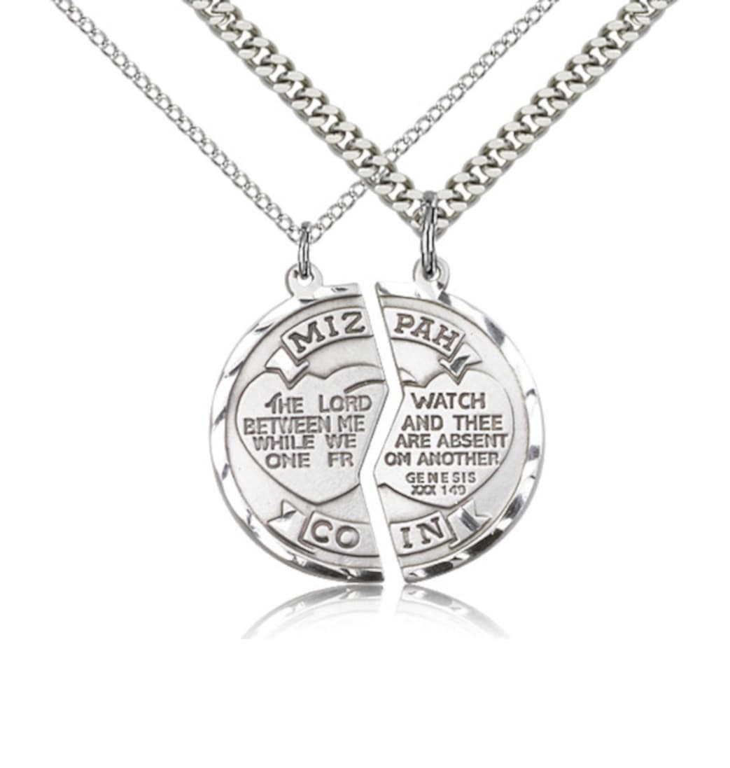 Bliss Sterling Silver Jewish Miz Pah Coin His and Her Medal Set,