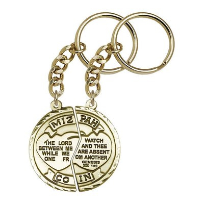 Miz Pah Coin Set Gold Tone Oval Key Chain, Made in USA, Bliss Manufacturing