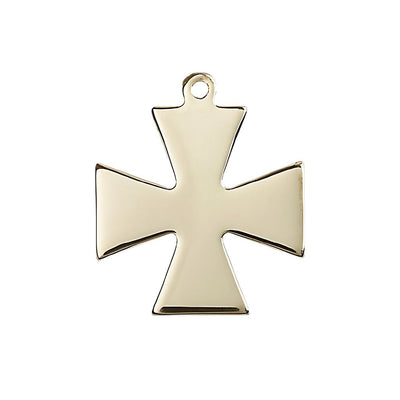 Surfer Cross 14kt Gold Medal, Measures 1 1/8-inch tall by 1-inch wide, Bliss Manufacturing
