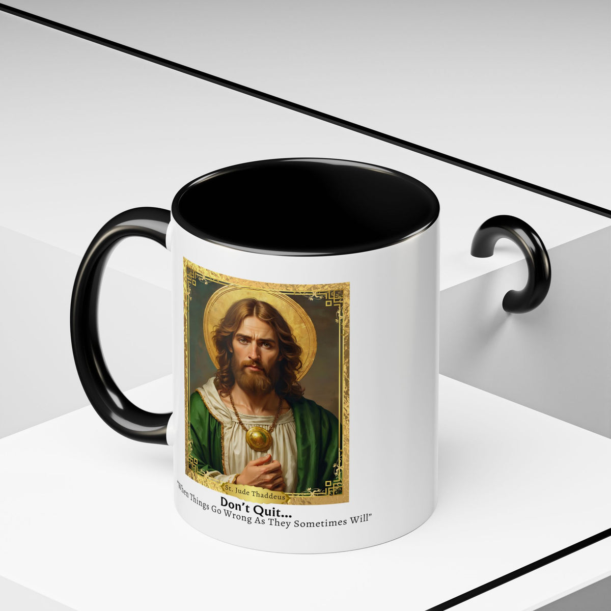 St. Jude Thaddeus Don't Quit Prayer Card Devotional Coffee Mug - 11oz Accent Cup