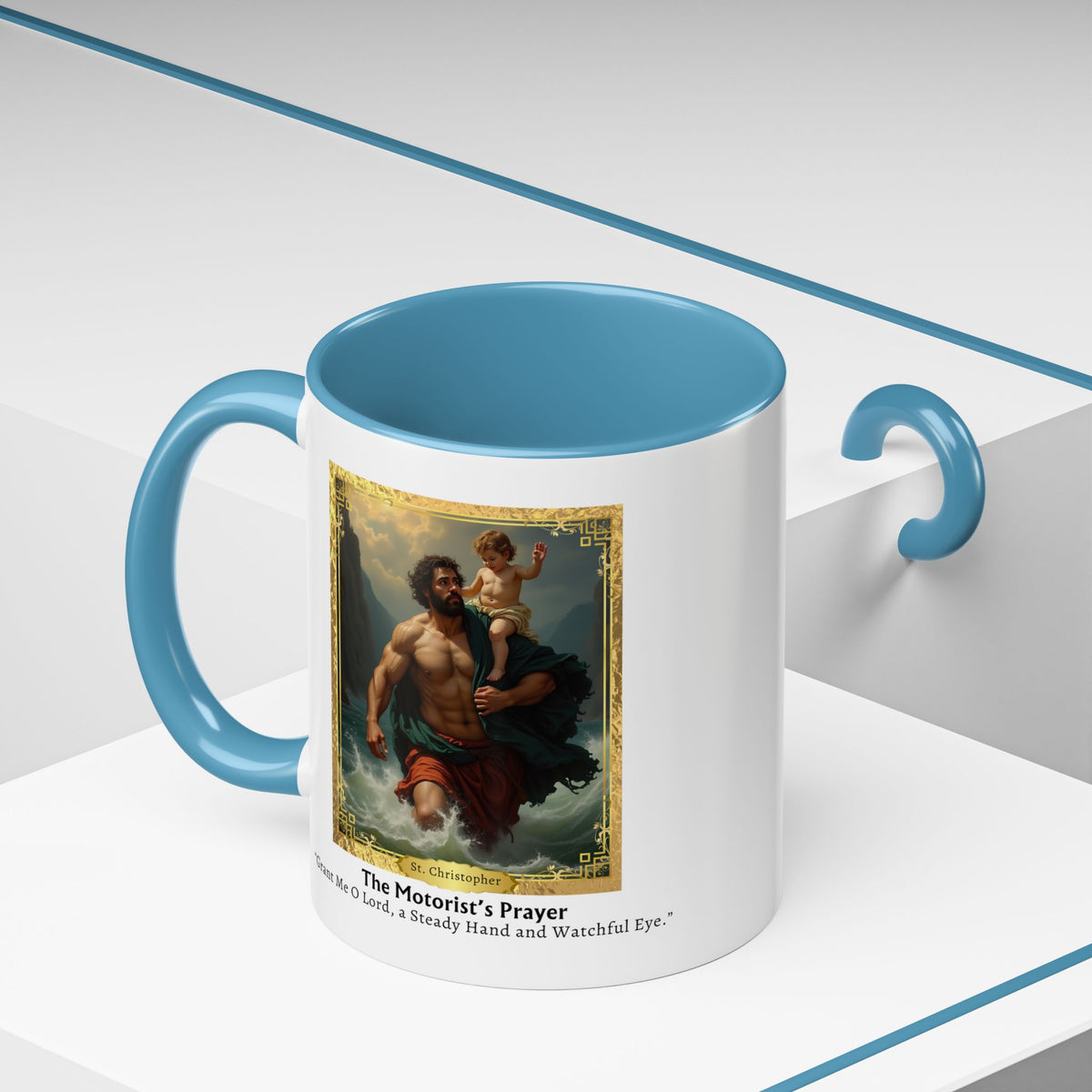 St. Christopher Motorist Prayer Card Devotional Coffee Mug - 11oz Accent Cup