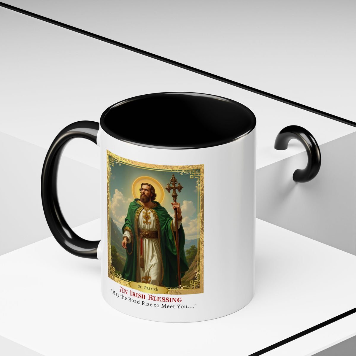 St. Patrick Irish Blessing Prayer Card Devotional Coffee Mug - 11oz Accent Cup