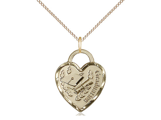 Bliss Large Gold-filled Graduation Heart Medal Necklace