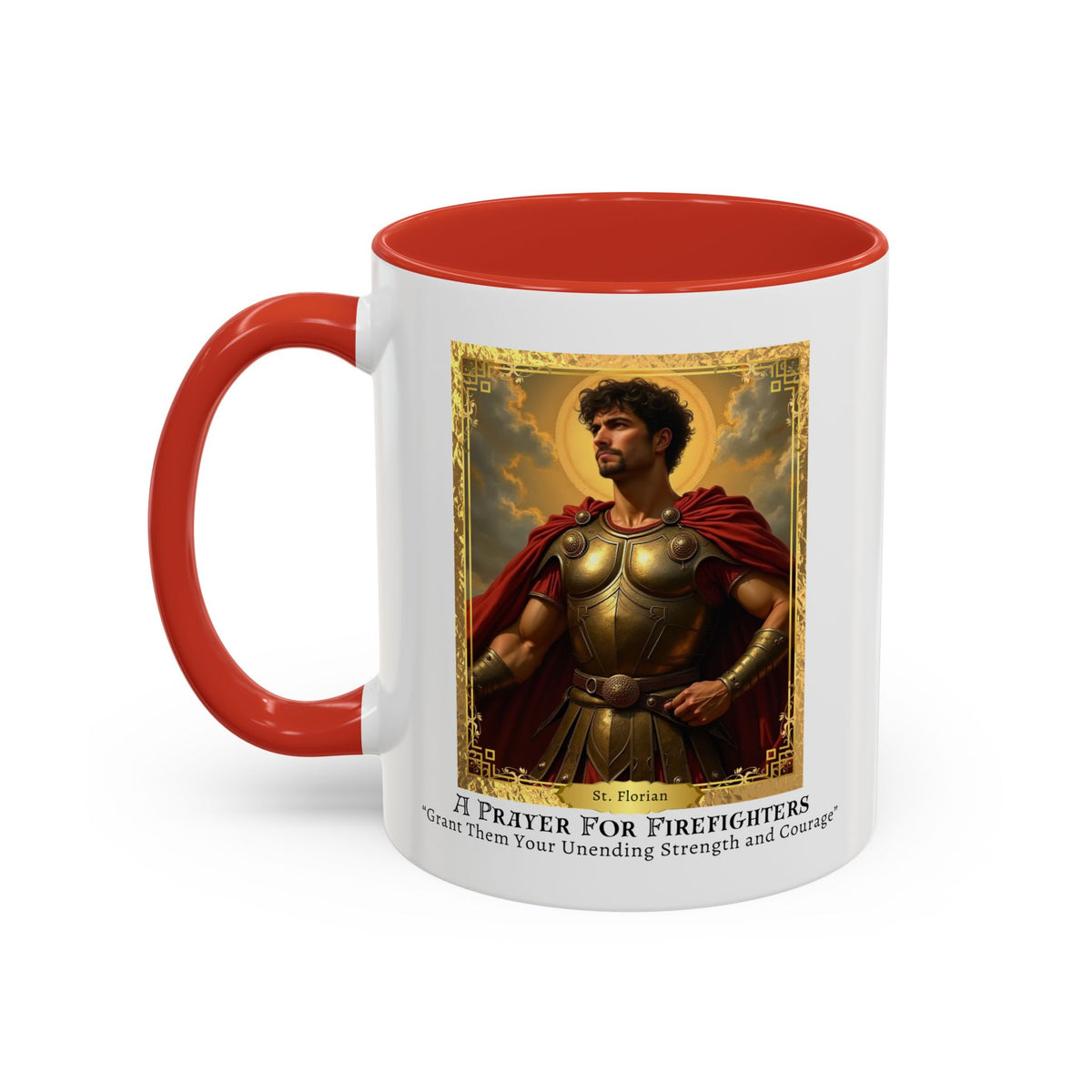 St. Florian 'A Prayer For Firefighters' Prayer Card Devotional Coffee Mug - 11oz Accent Cup