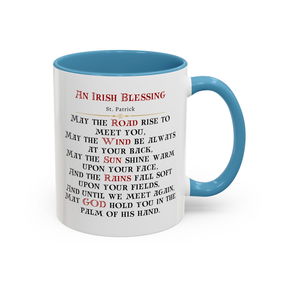 St. Patrick Irish Blessing Prayer Card Devotional Coffee Mug - 11oz Accent Cup