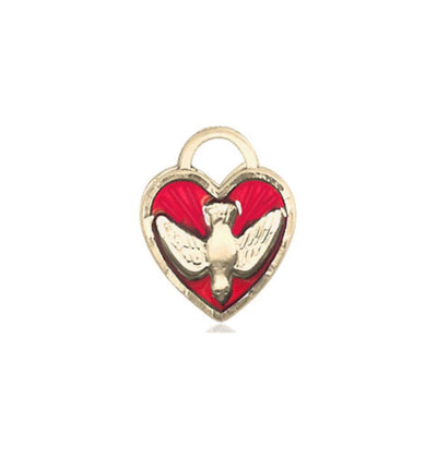 Red Epoxy Confirmation Holy Spirit 14kt Gold Medal Only, Bliss Manufacturing